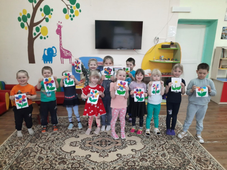 Пластилинография "Весенние цветочки".
